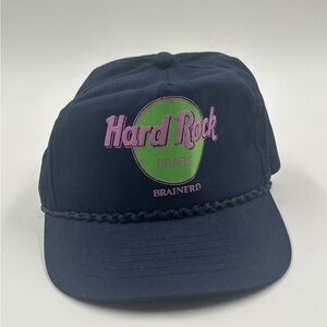Vintage Hard Rock Cafe Brainerd Hat - Navy Blue & Tan A.T.T. Cap